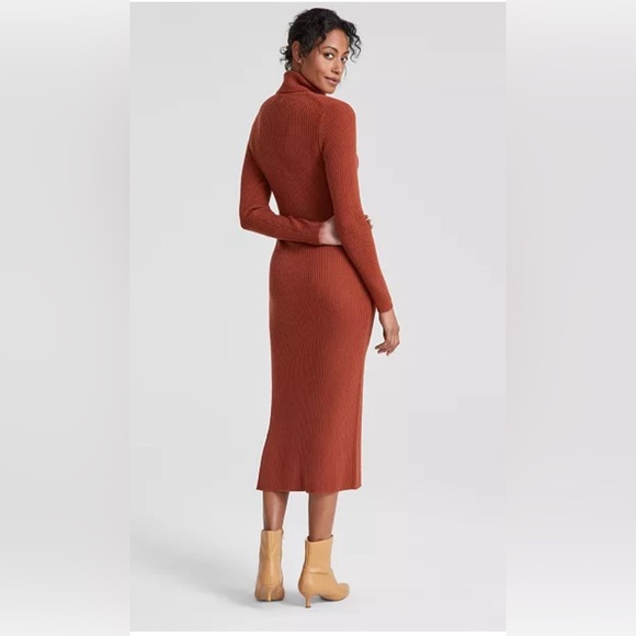 Charter Club Women's 100% Cashmere Turtleneck Midi Sweater Dress Size Medium - Picture 2 of 7